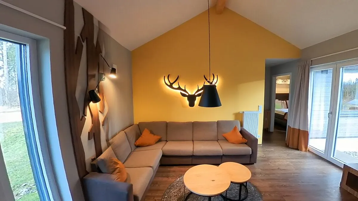 Wohnbereich eines VIP-Ferienhauses im Center Parcs Park Allgäu Wohnbereich eines VIP-Ferienhauses im Center Parcs Park Allgäu