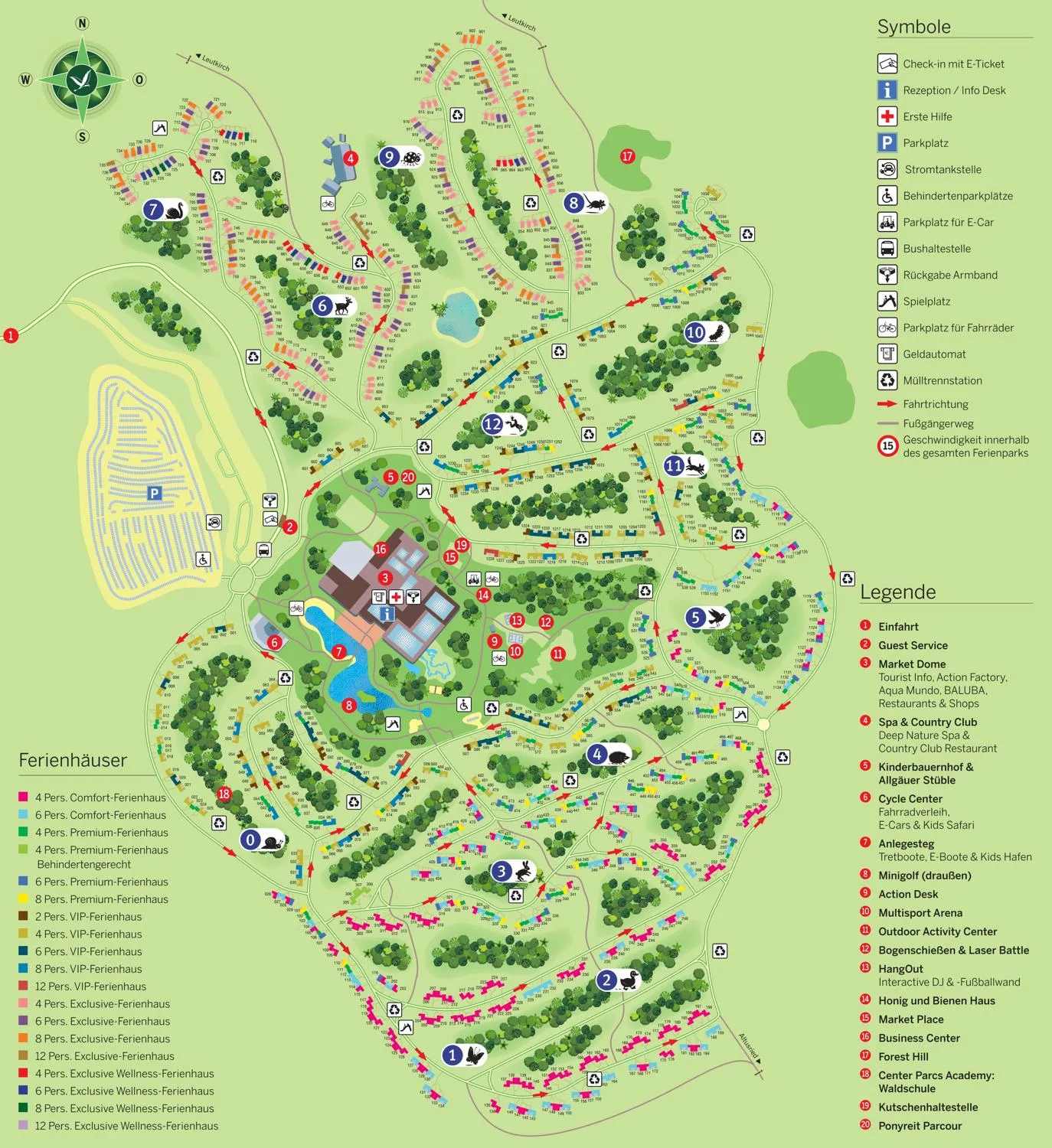 Parkplan des Center Parcs Park Allgäu Parkplan des Center Parcs Park Allgäu