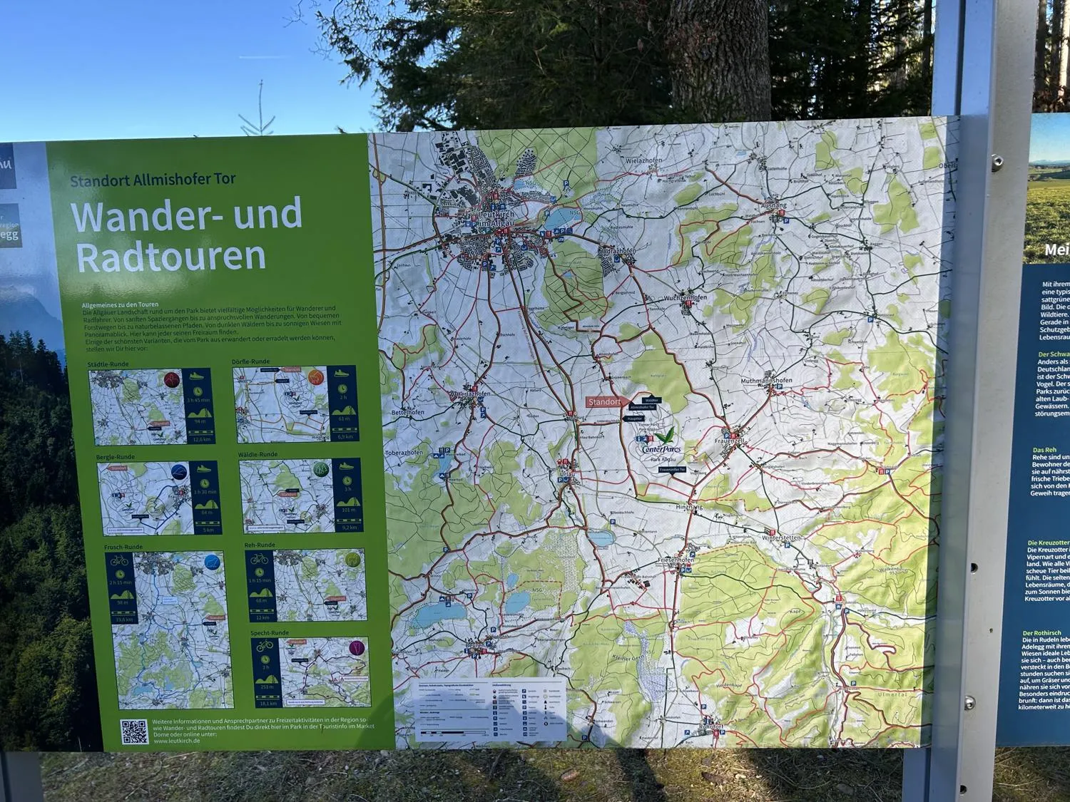Wanderkarte im Center Parcs Park Allgäu